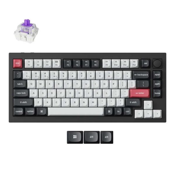 mehanicka tastatura keychron q1 he qmk rgb bezicna crna