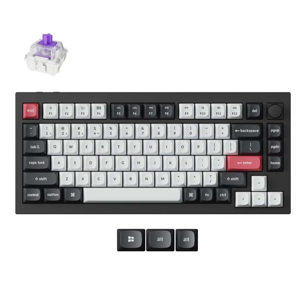 mehanicka tastatura keychron q1 he qmk rgb bezicna crna