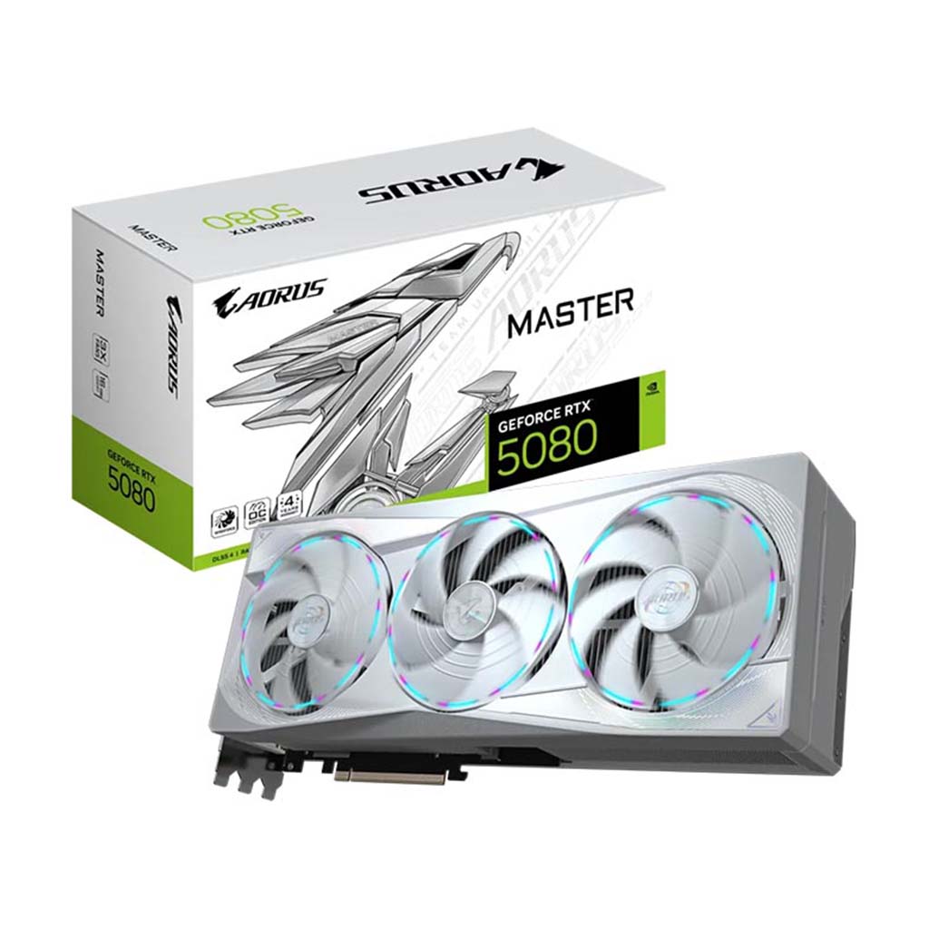 gaming graficka karta gigabyte aorus geforce rtx 5080 master ice 16gb bela