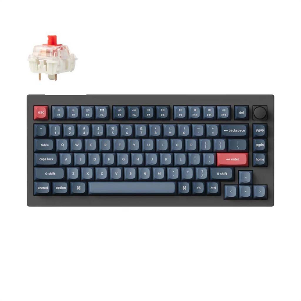 mehanicka tastatura keychron v1 max 75% red switch crna