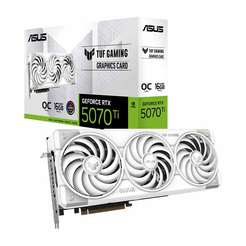 gaming graficka karta asus tuf rtx 5070 ti o16g bela