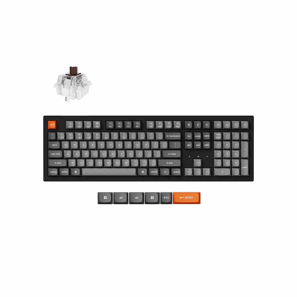 tastatura keychron k10 max hs full size rgb brown switch crna