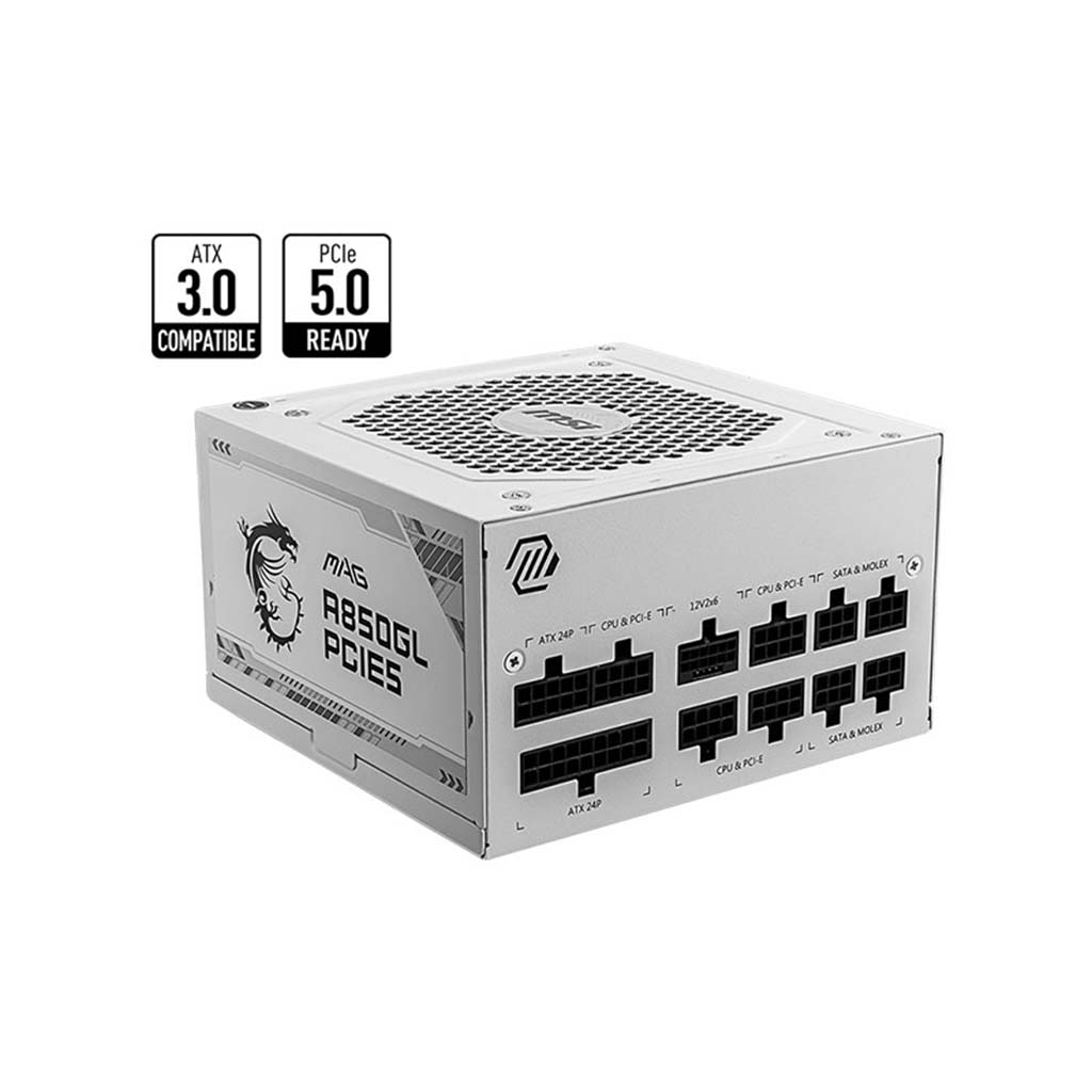 napojuvanje 850w msi mag a850gl pcie5 80 plus gold full modular belo