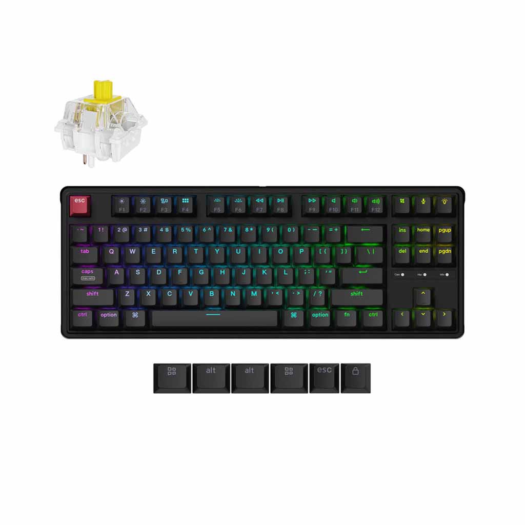 gaming tastatura keychron c3 pro 8k tkl banana switch rgb crna