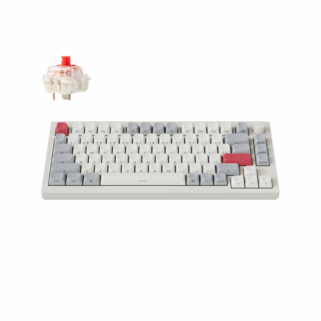 gaming tastatura keychron q1 max 75% rgb jupiter red bela