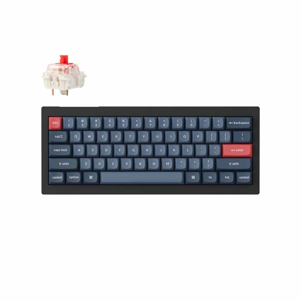 gaming tastatura keychron v4 max 60% red switch crna rgb
