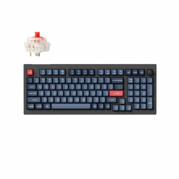 gaming tastatura keychron v5 max 96% bezicna rgb red switch