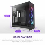 Case NZXT ATX Mid-Tower H9 FLOW RGB (2025) w/2xWINDOWS + Top MESH, F420 RGB Core single-frame fan,F120Q (CV) fan, USB-C 3.2, 2xUSB-A 3.2, Black CM-H92FB-R1 - Image 3