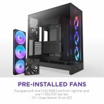 Case NZXT ATX Mid-Tower H9 FLOW RGB (2025) w/2xWINDOWS + Top MESH, F420 RGB Core single-frame fan,F120Q (CV) fan, USB-C 3.2, 2xUSB-A 3.2, Black CM-H92FB-R1 - Image 2
