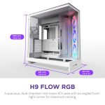 Case NZXT ATX Mid-Tower H9 FLOW RGB (2025) w/2xWINDOWS + Top MESH, F420 RGB Core single-frame fan,F120Q (CV) fan, USB-C 3.2, 2xUSB-A 3.2, White CM-H92FW-R1 - Image 2